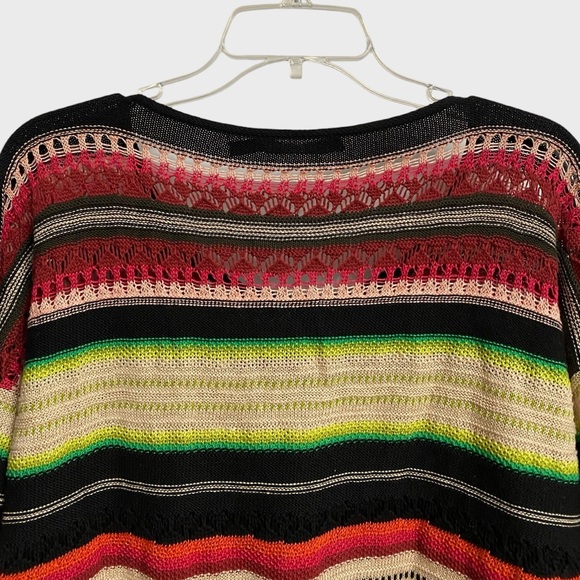 Lauren Ralph Lauren Multicolor Striped Open Knit Sweater Women's Size M Preppy - Picture 11 of 16